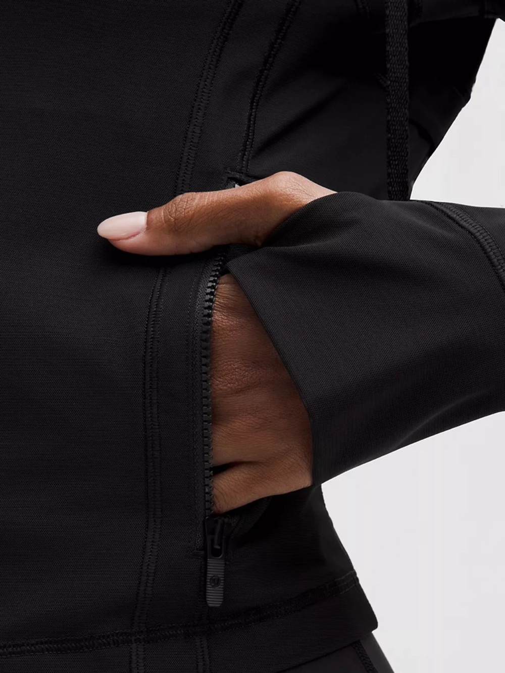 ๐ Lululemon Black Define Jacket Size 10 Hooded with Mesh Accents Nulu - Picture 9 of 11